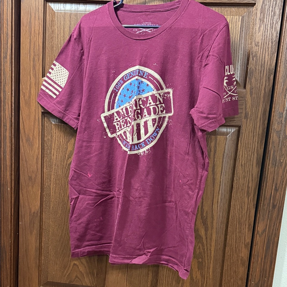 American Renegade Men's Burgundy Short Sleeve T-Shirt
